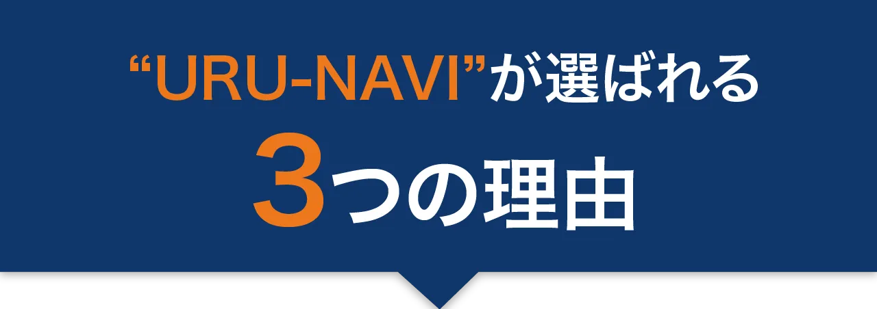 URU-NAVIが選ばれる3つの理由